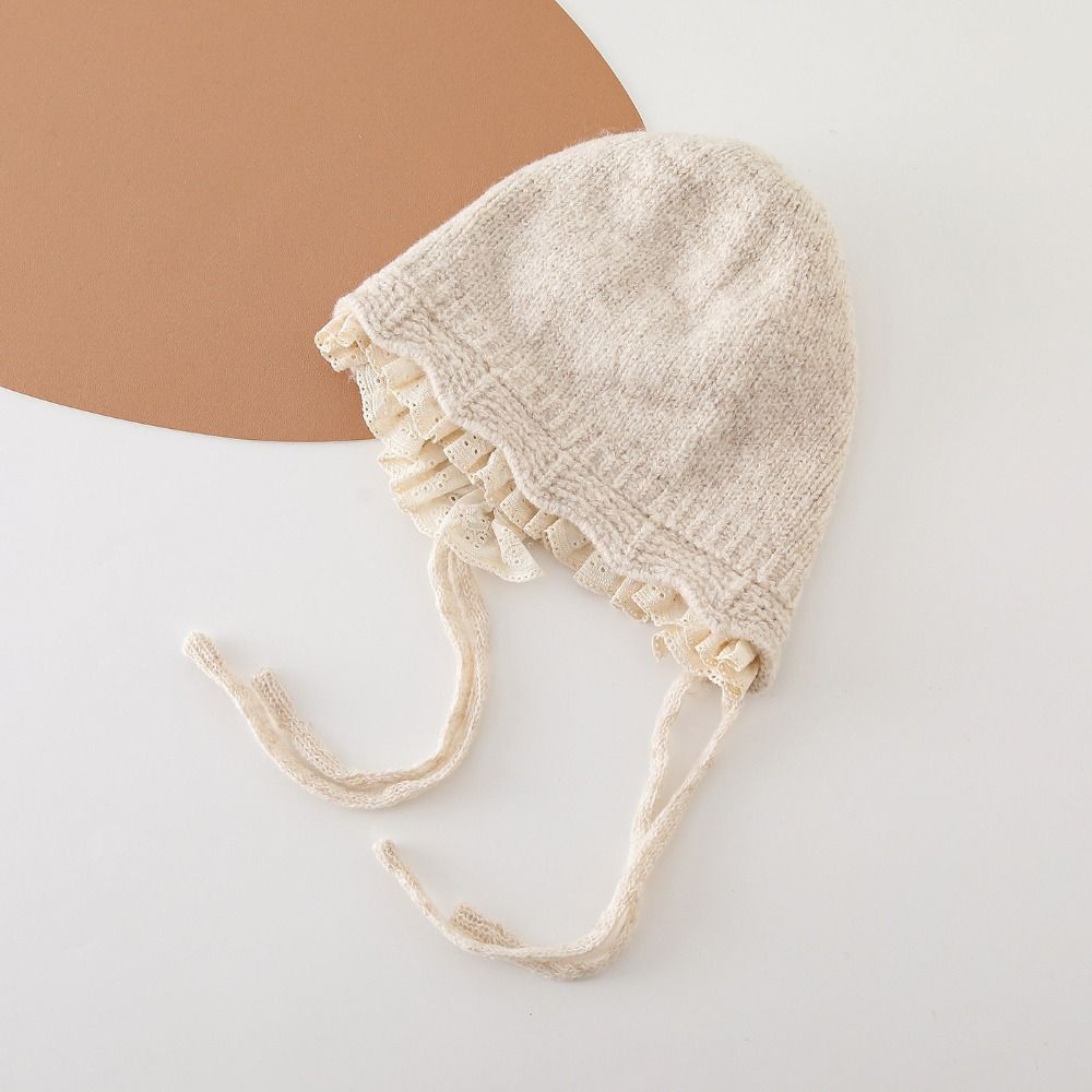 Ear Protection Kids Warm Hat Soft Knitted Lace Cap Exquisite Warmer Beanie Cap  Winter