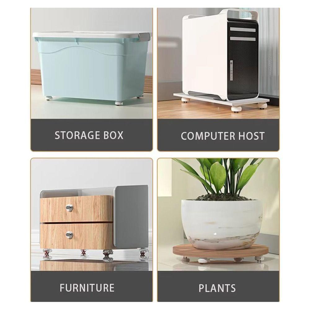 4PCs with Brake Adhesive Universal Wheel Casters Strong Load-bearing 360° Rotation Type Furniture Casters Roller Mute