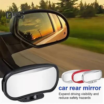 Espejo retrovisor rectangular para punto ciego de automóvil, fácil de instalar, ángulo ajustable, espejo retrovisor lateral convexo automático de gran angular
