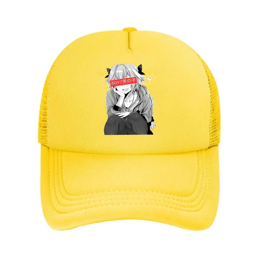 Boy Label Anime - Inspired, Mysterious Character Art Design Mesh Baseball Cap