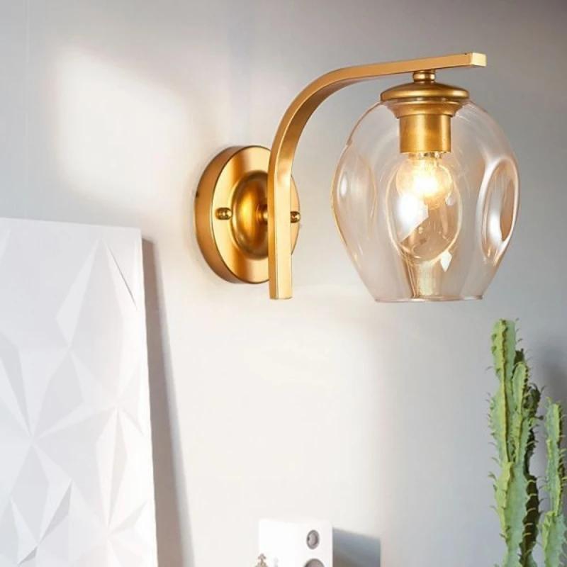 Modern Wall Light Sconces Creative Lantern Glass Lampshade Indoor Dining Room Living Room Lamp