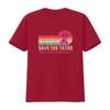Womens Retro Vintage Save The Tatas Breast Cancer Awareness Ribbon T Shirt Black 2X Large vintage Washed Casual Breathable