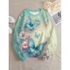 Butterfly Women Round-neck Sweatshirt 3D Print Y2k Flower  Streetwear Autumn Sweatshirts Oversized Pullovers Tops Women Clothing