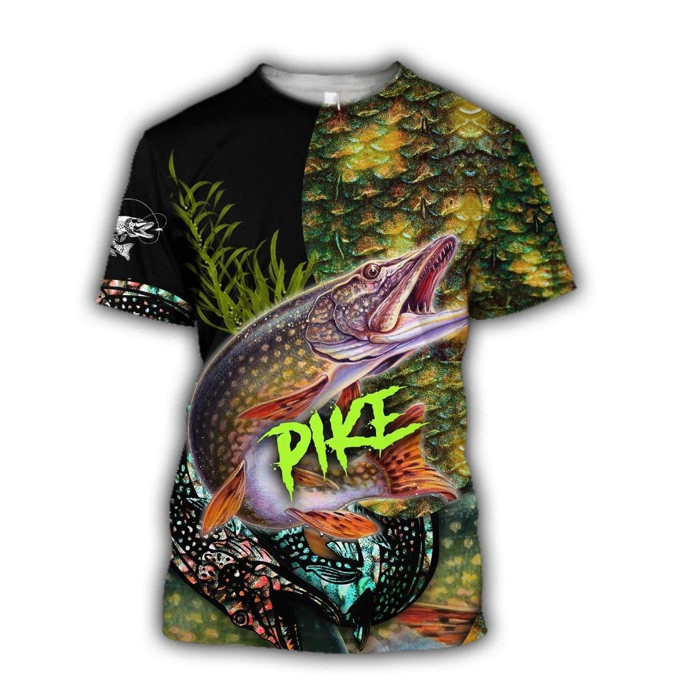 Men's Summer T-shirt Brook Trout Fishing 3D Printed Harajuku Casual Short Sleeve T-shirt Unisex Neutral Outdoor Quick Drying Top