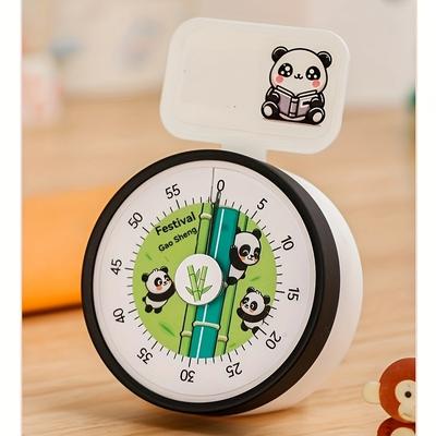 Panda Pattern Mechanical Timer Kitchen Timer, No Batteries Required, Strong Magnetic Suction, Can Be Attached To The Magnetic Area. 60 Minutes Timer,