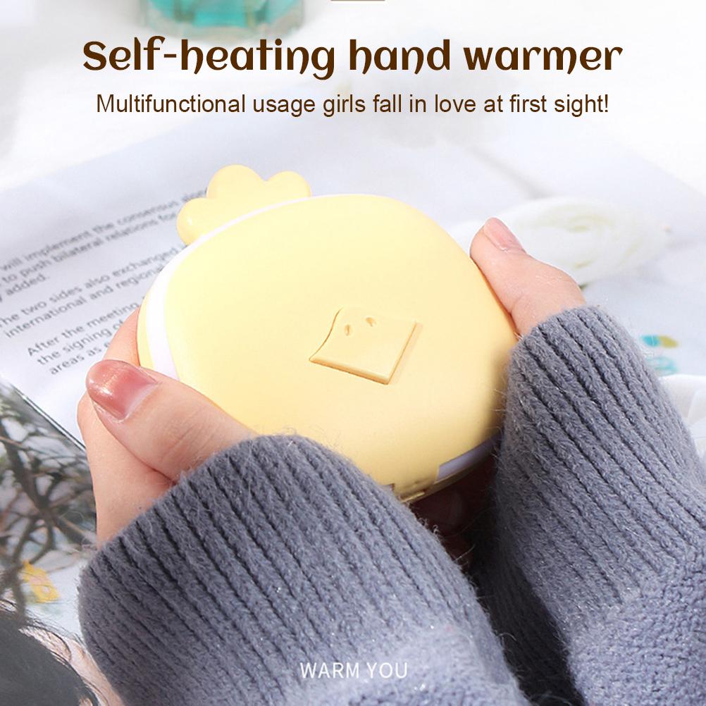Rechargeable Hand Warmer 1000mAh Macaron Cartoon Animal USB Hand Warmer Makeup Mirror with LED Light Winter Gifts
