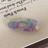 Retro Oval Small Bangs Hairpin Colorful Acetate Hair Clips Womens Sweet Exquisite Barrettes Bangs Clip Fashion Hair Accessories