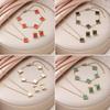 3PCS Titanium Steel Clover Double Sided Smooth Five Flower Necklace Earnail Bracelet Set 18k Color Preserved Premium Clavicle Chain