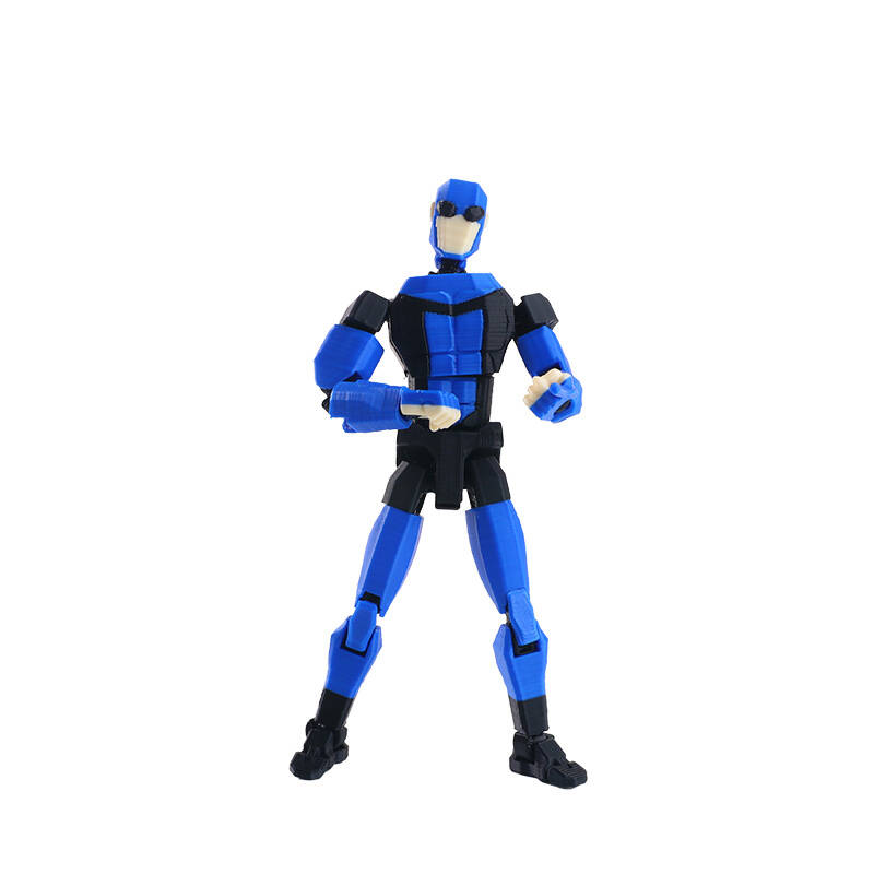 3D Tištěná kloubová akční figurka Invincible Mark Vícekloubový pohyblivý model Sběratelská hračka Pruhovaný design 13 cm