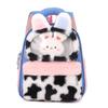Design Color Blocking Children Plush Backpack With Rabbit And Capybara Toy Plush