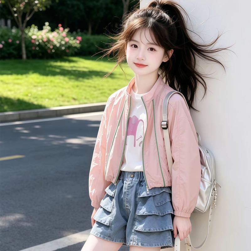 Girls' 2026 Ultra-Thin Sun Protection Jacket - Lightweight, Stylish Summer Shirt for Older Children