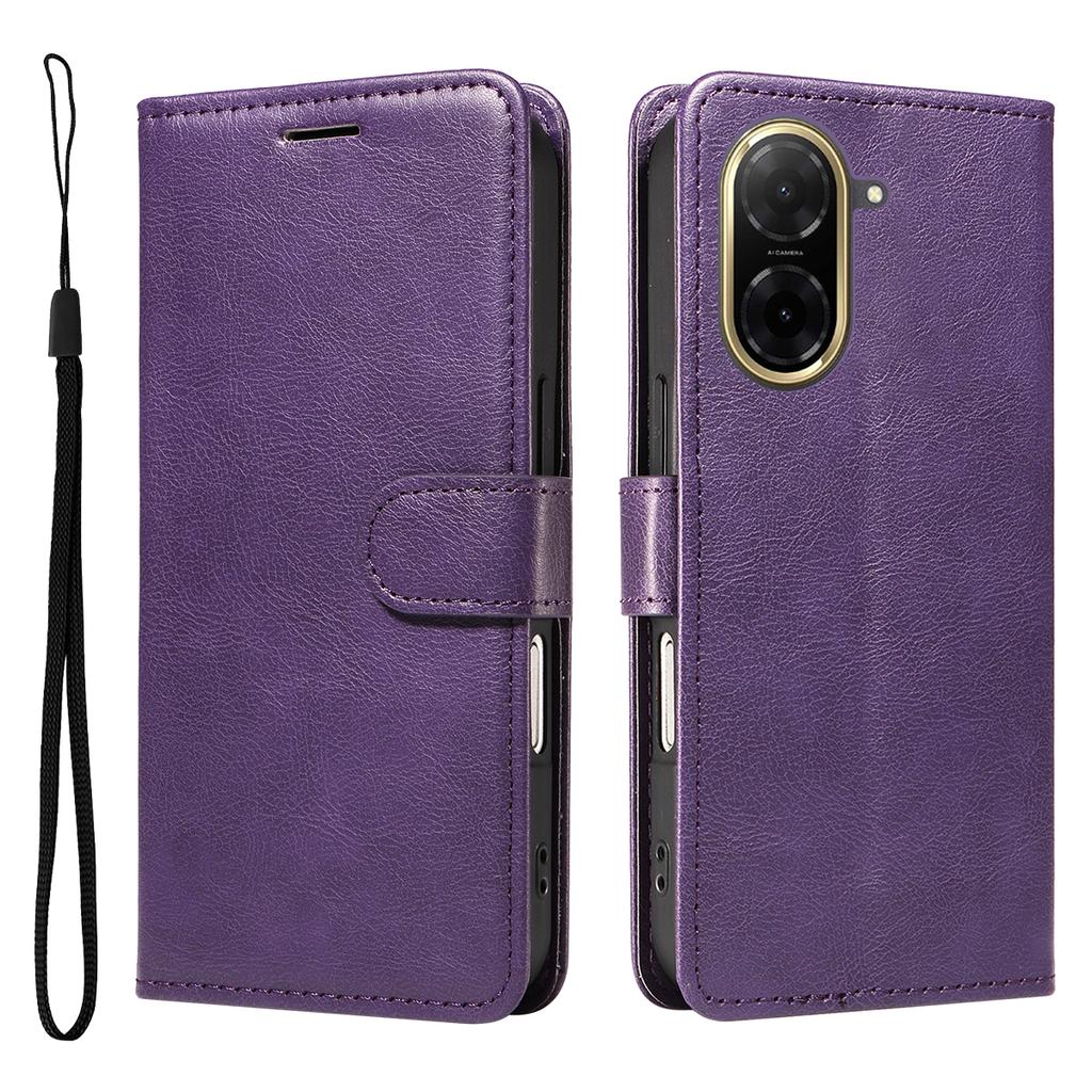 For Xiaomi Redmi A5 4G (171.7*77.8*8.3mm) Leather Wallet Case with Strap Solid Color Phone Stand Cover