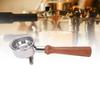 58mm Portafilter with Double Spout Stainless Steel Coffee Machine Portafilter with Wooden Handle for Replacement