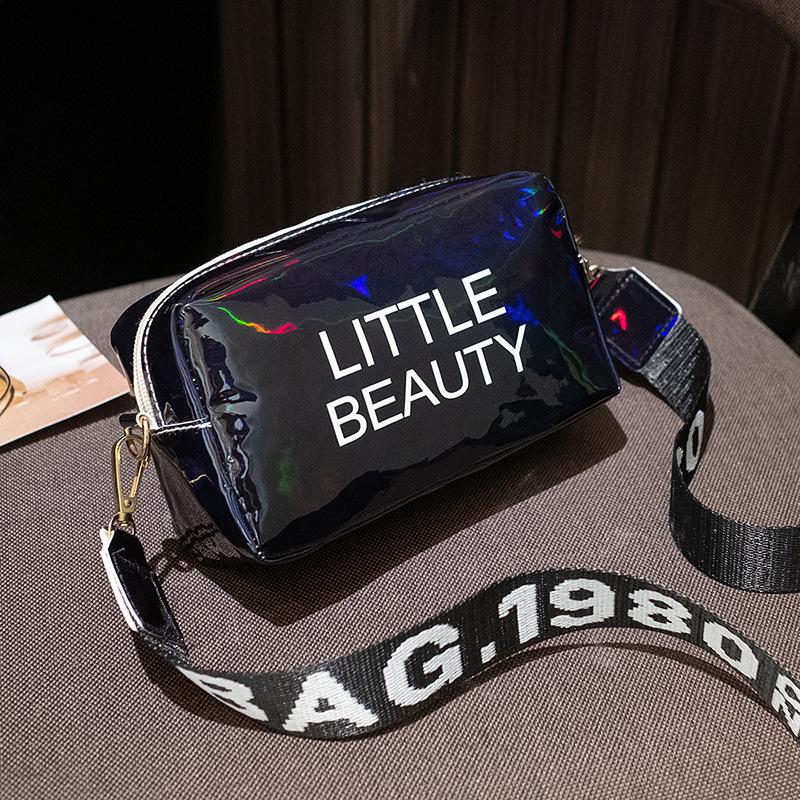 Laser bag women's new printed shoulder messenger bag casual small square bag women's bag