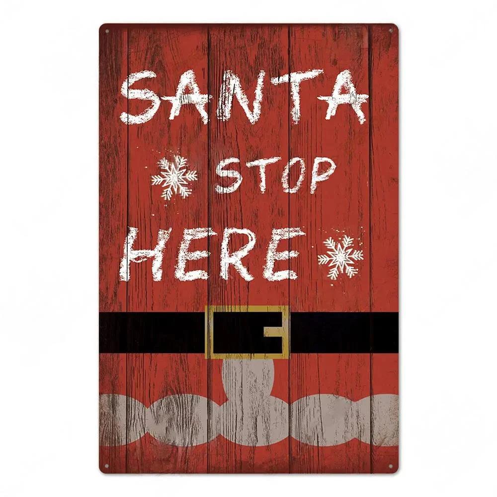 Vintage Tin Signs Merry Christmas Posters Decor Plaque Metal Plate Garden Wall Art Room Decoration New Years Gift