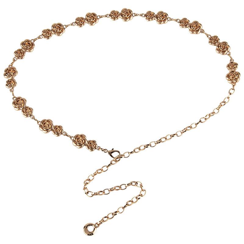 

Металлическая цепочка на талию Аксессуары для женщин Розовая цепочка Пояс Украшение с платьем Брючная цепочка Высокая мода