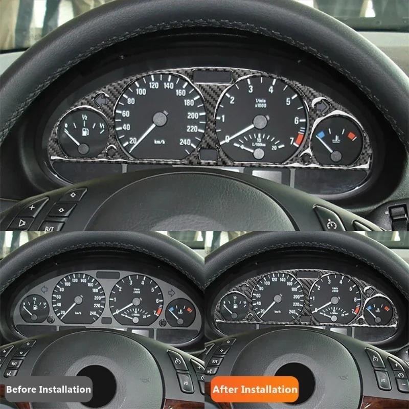 For BMW 3 Series E46 1997-2004 Soft Carbon Fiber Car trument Display Frame Trim Interior Car Accessories