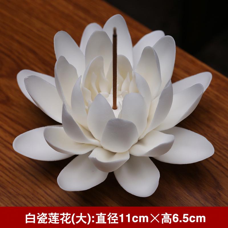 Ceramic Incense Burner Lotus Incense Plug Home Indoor Incense Table Incense Holder Line Incense Zen Decoration Ornaments
