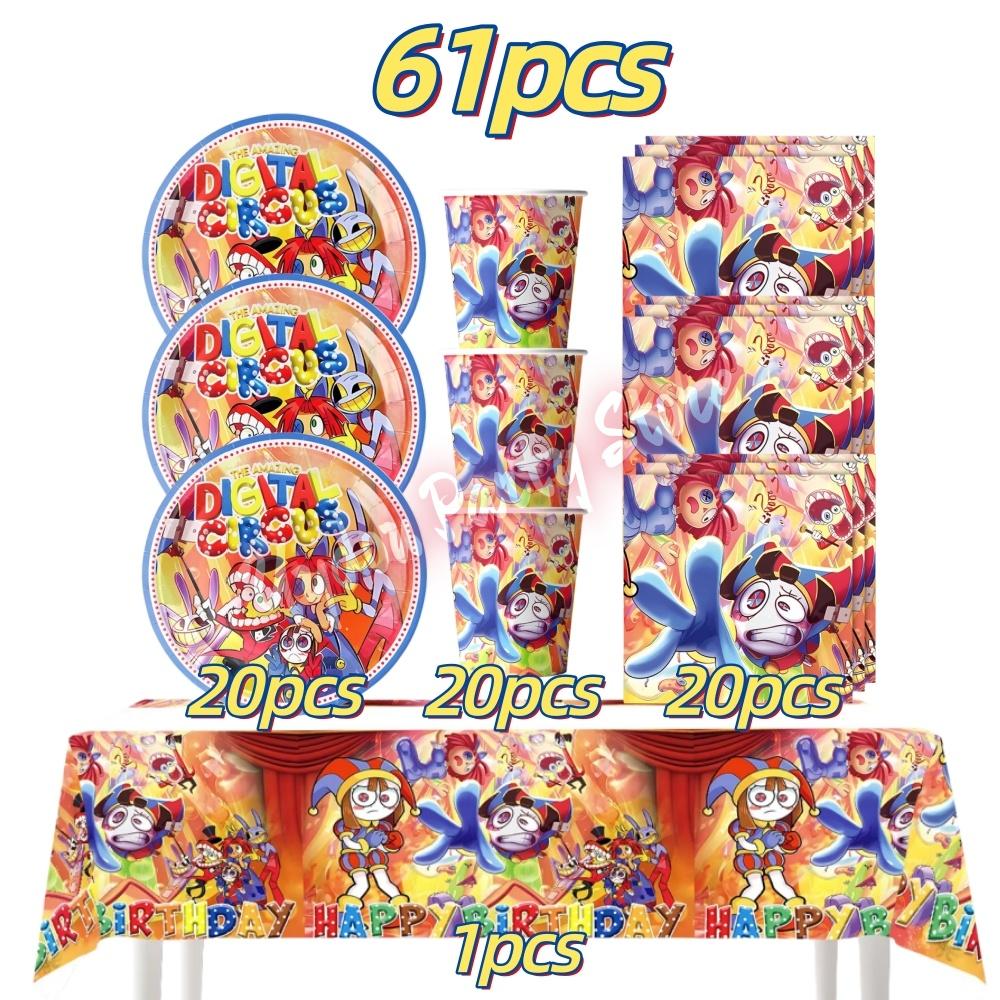 Incredibili Decorazioni per Festa di Compleanno Digitalizzate Stoviglie da Circo Tazza Piatto Tovaglioli per Bambini Photo Booth Forniture per Festa Baby Shower