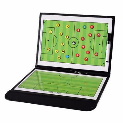 Double-Sided Folding Coach Tactical Board,Portable PVC Football/Soccer Magnetic Strategy Clipboard with Pen and Eraser