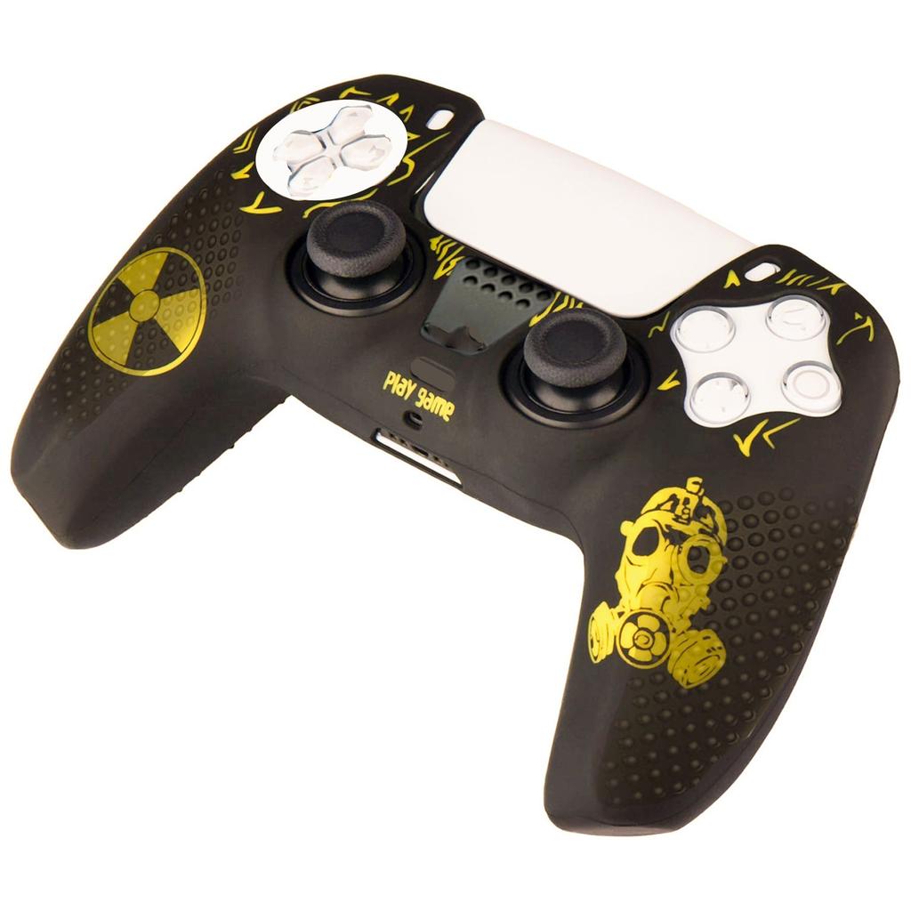 Anti-Rutsch Controller Skin für PS5 Controller Silikon Schutzhülle mit 2 Daumenstick-Aussparungen und Touchpad-Aufkleber für PS5 Controller
