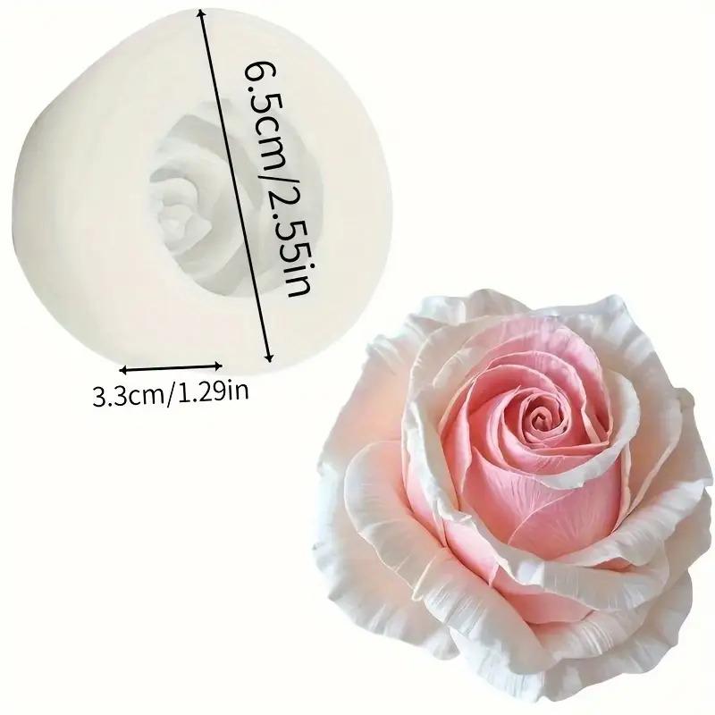 1 Piece 3D Elegant Rose Silicone Mold - Reusable Flexible Mold for Candle, Resin Art, Handmade Soap and Clay Making, Exquisitraft Enthusiasts
