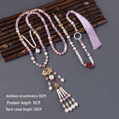 Collana con nuvola viola in stile cinese per gonna Hanfu