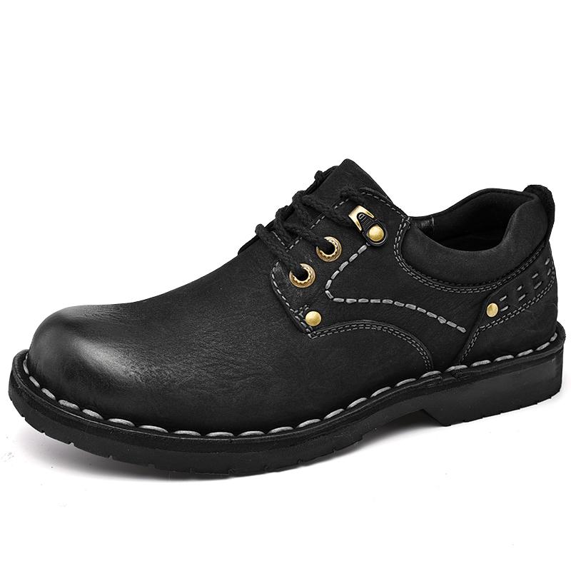 Men's Hand-stitched Leather Shoes Outdoor Casual Shoes
