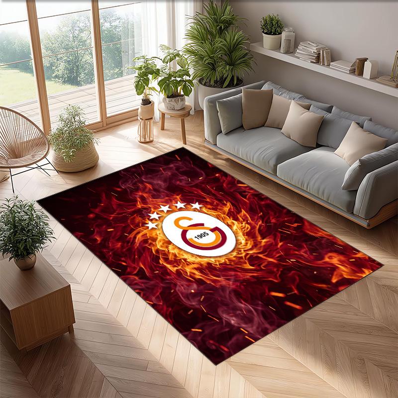Tappeto Morbido Antiscivolo per Interni con Motivo Calcio Galatasaray FC Tappetino Decorativo Sportivo per Camera da Letto