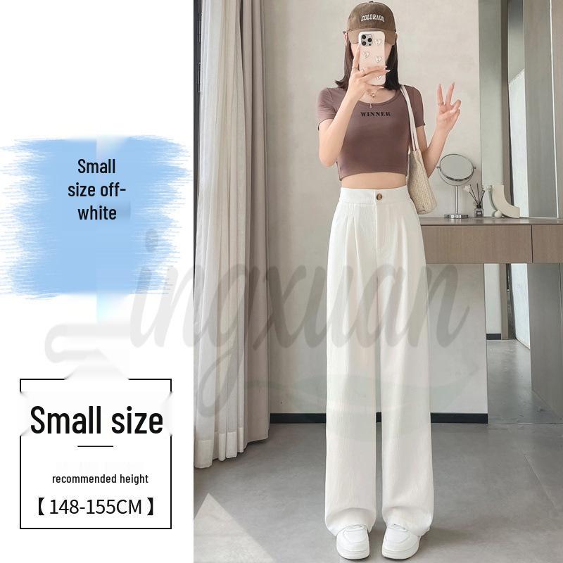 Real Shot 2026 Summer Ice Silk Sun Protection High-Waist Wide-Leg Suit Pants for Women