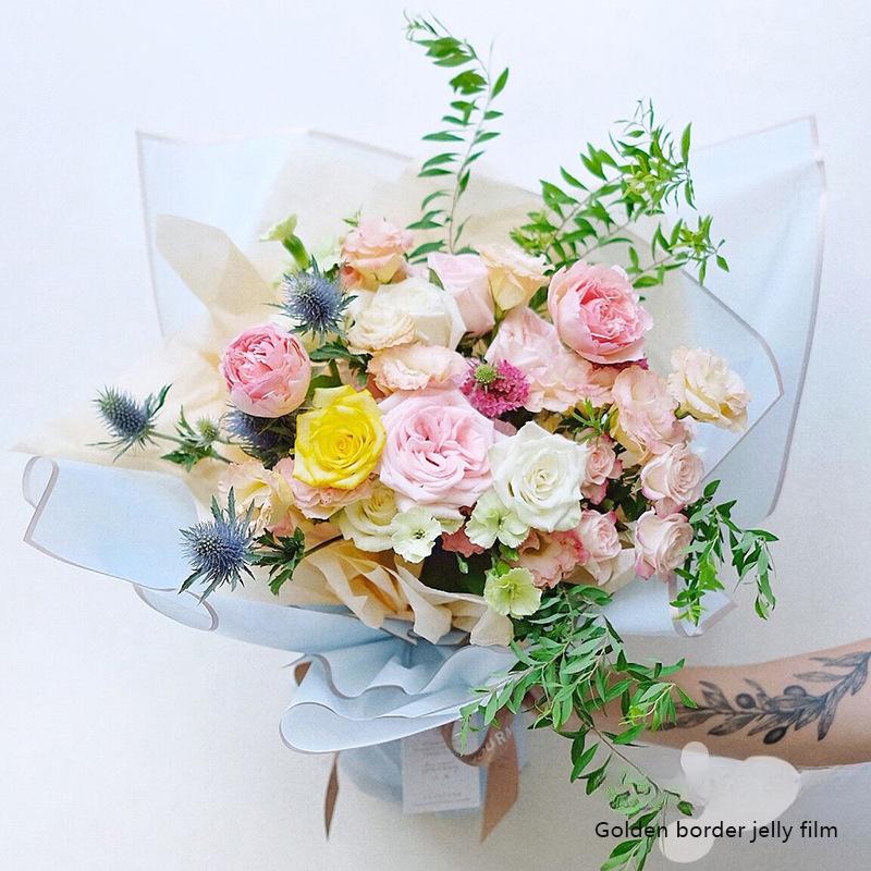 Bordo Dorato, Pellicola Gelatinosa, Carta da Regalo Floreale, Materiale, Impermeabile, Di Lusso, Carta da Regalo Floreale, Negozio di Fiori per Bouquet