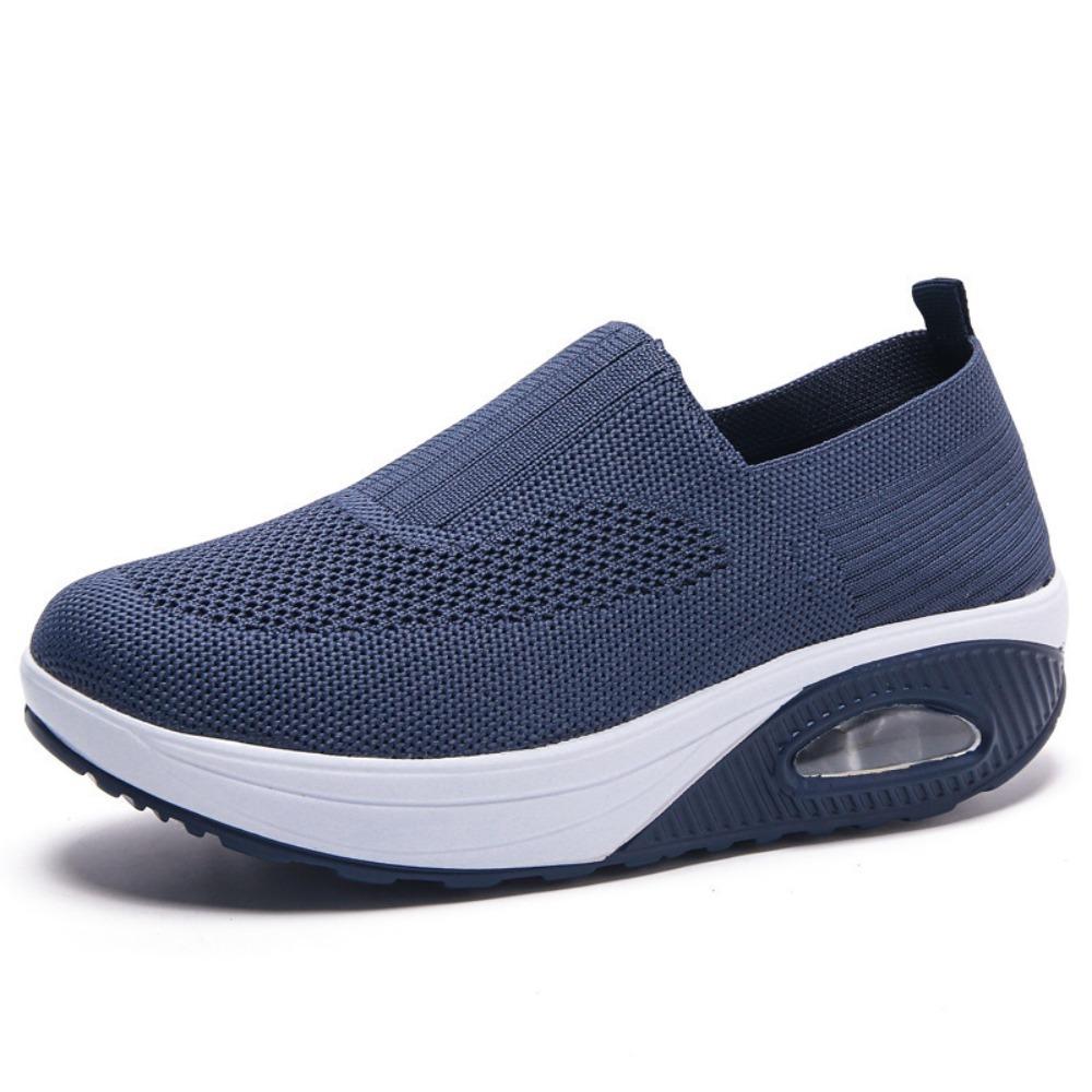 Fashion Platform Shoes Women Breathable Knitted Soft Sole Comfortable Casual Sneakers Loafers Slip on Shoes