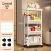 Compact Multi-layer Mobile Storage Rack for Living Room and Kitchen