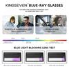 KINGSEVEN Round Transparent Lens Glasses Thin Frame Anti-Blue Light Men/Women Blue Ray Blocking Computer Game Eyeglasses