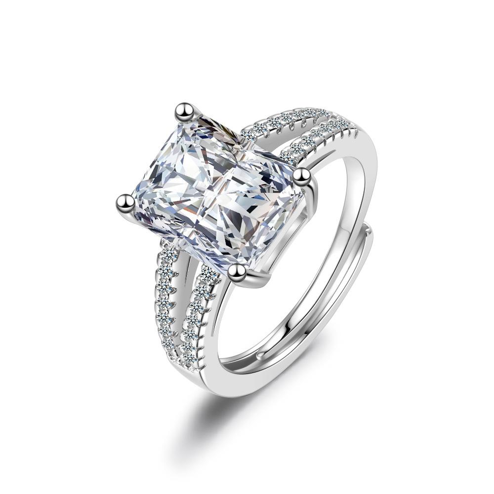 925 Sterling Silver Classic Wedding Ring AAA+ Cubic Zirconia Rings for Women Bridesmaid Jewelry Gifts Charms Princess Bijoux/jkf