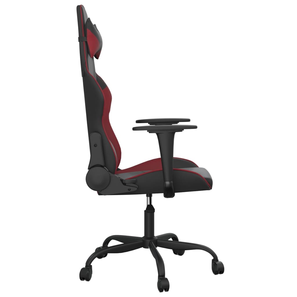 Gaming Chair Black and Burgundy Faux Leather