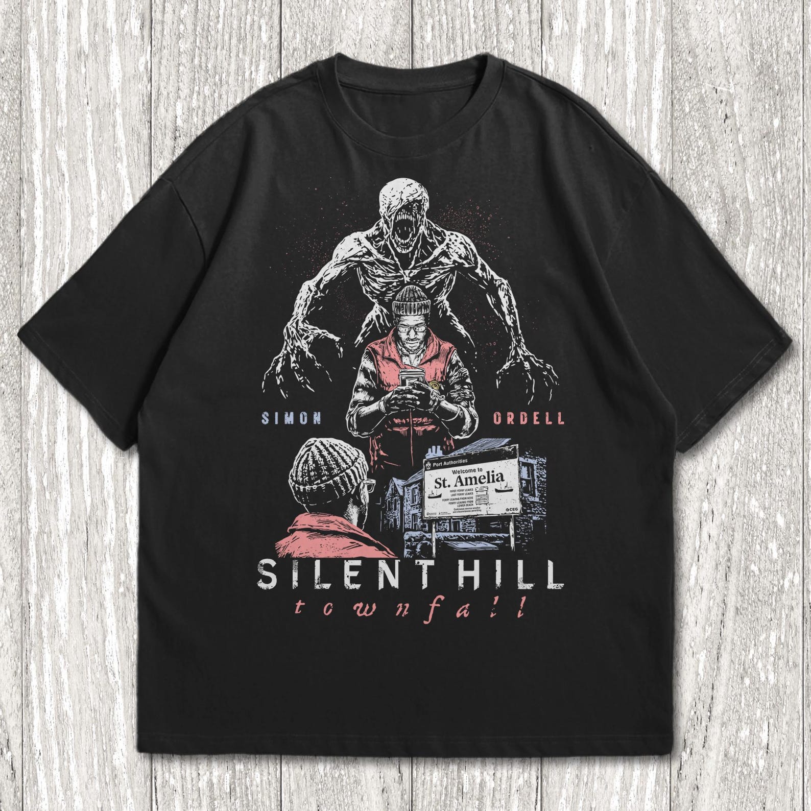 Vintage 90s Bootleg Style Silent Hill Townfall Shirt, Simon Ordell Shirt, Retro Silent Hill Townfall Gifts For Man And Women Unisex T-Shirt S