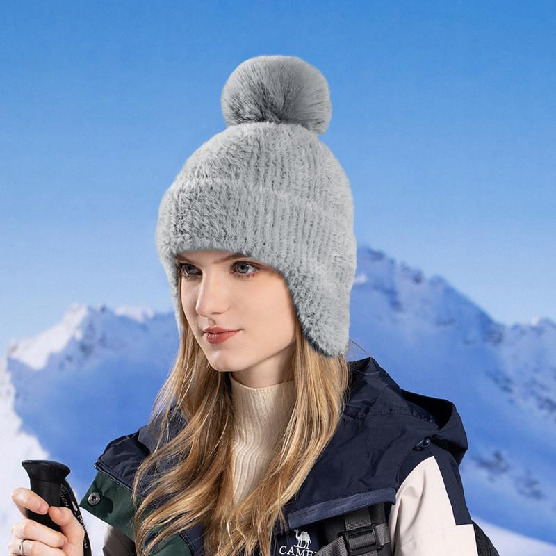 Winter Knit Cap With Earmuffs And Windproof Design For Men And Women Travel Gear