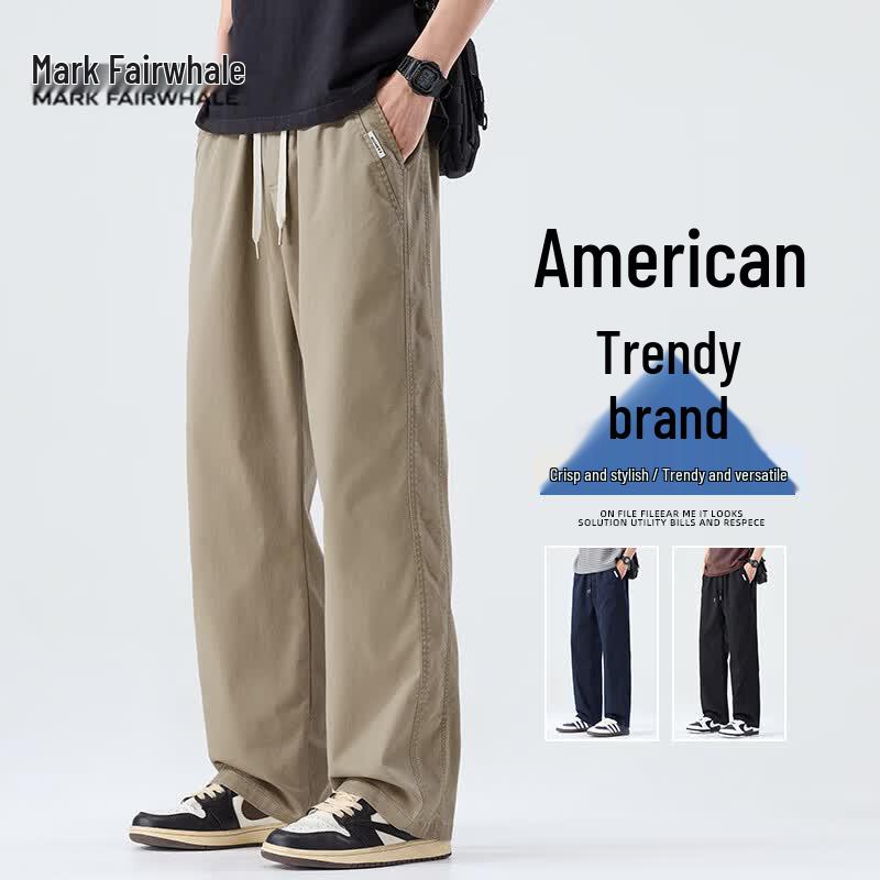 MARK FAIRWHALE Men s Loose Straight-Leg Casual Pants M