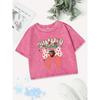 Casual Cotton Crop Tops Womens Summer Vibes Strawberry Prints Washed T-Shirts Distressed  Fit Tees Street Clothes
