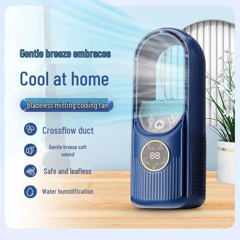 Bladeless Cross-Border Cooling Fan: Silent, Powerful Wind, Humidifying for Home and Dorm Use