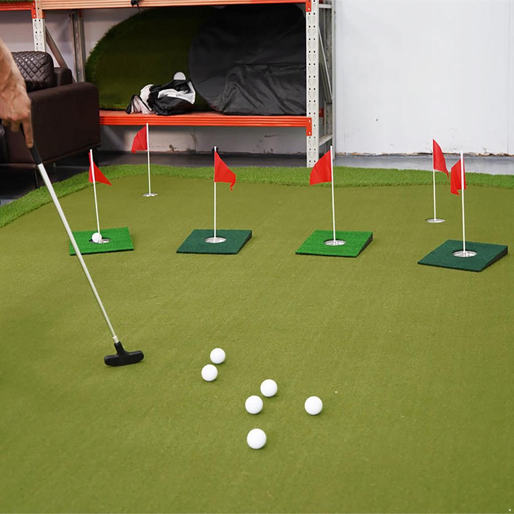 Backyard Golf Putting Mat - Simulated Green Slope Practice Mat with Stainless Steel Cup & Flag for Indoor Outdoor