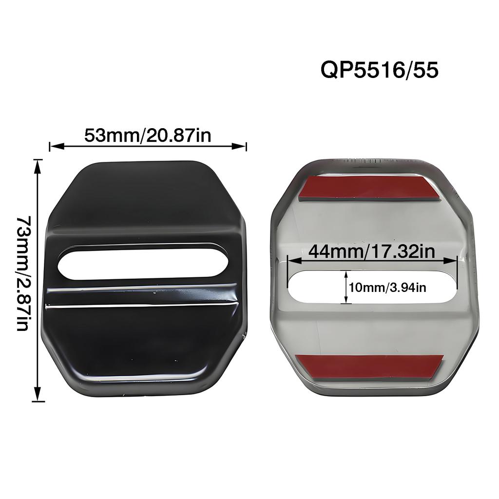2Pcs Kit Car Decoration Car Door Lock Metal Buckle Car Door Buffer Pad Car Modification Accessories