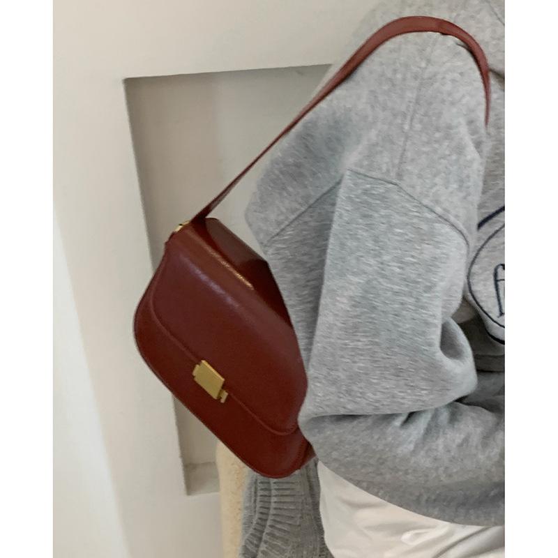Retro texture women's small bag 2025 new simple solid color small square bag versatile shoulder messenger bag
