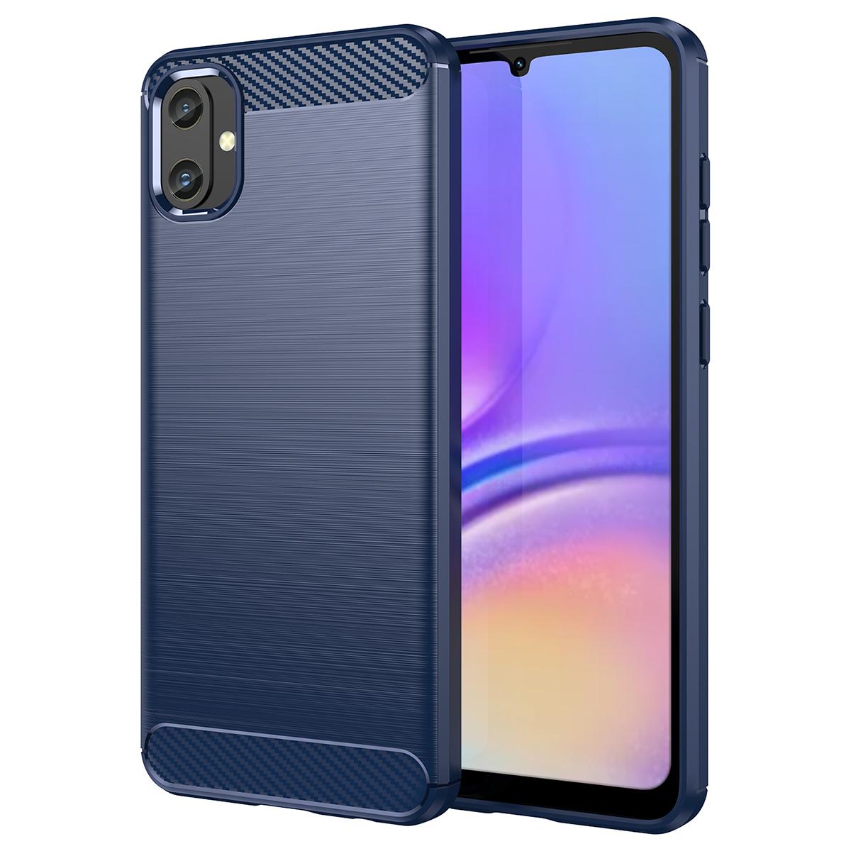 

Чохол для Samsung Galaxy A05 4G Захисна накладка ТПУ з текстурою вуглецевого волокна Blue