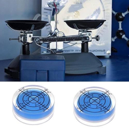 Phyxiul Mini Level, Set of 2, Small Round Level with Graduation, Incline, Measuring Tool, Mountable, Transparent, High Accuracy, for Level Calibration