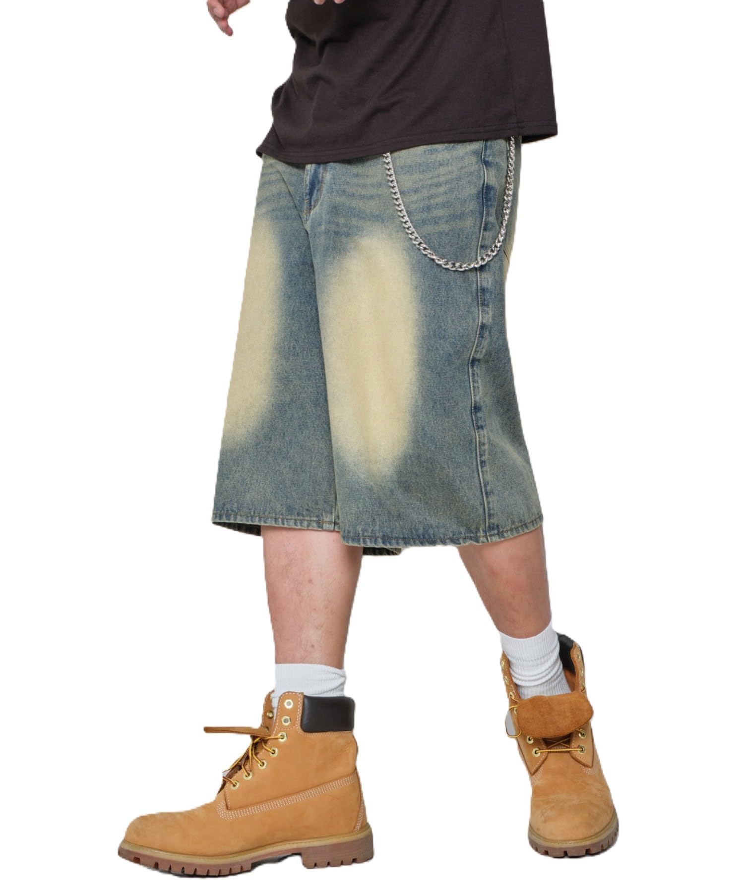 

WEGO Супер Мешковатые Джинсовые Шорты Летнего Размера с Легкой Джинсовой Отделкой Цепочка, Шорты, Брюки, Одежда, Подарок, Мужские, M,