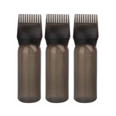 Láhev na barvení vlasů se štětcem, 177 ml, černá, 3 kusy