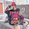 Women's European-Style Rhinestone Cartoon Sweater - Heavy Duty, Long Sleeve, Round Neck, Loose Knit Top - 2026 Autumn Collection