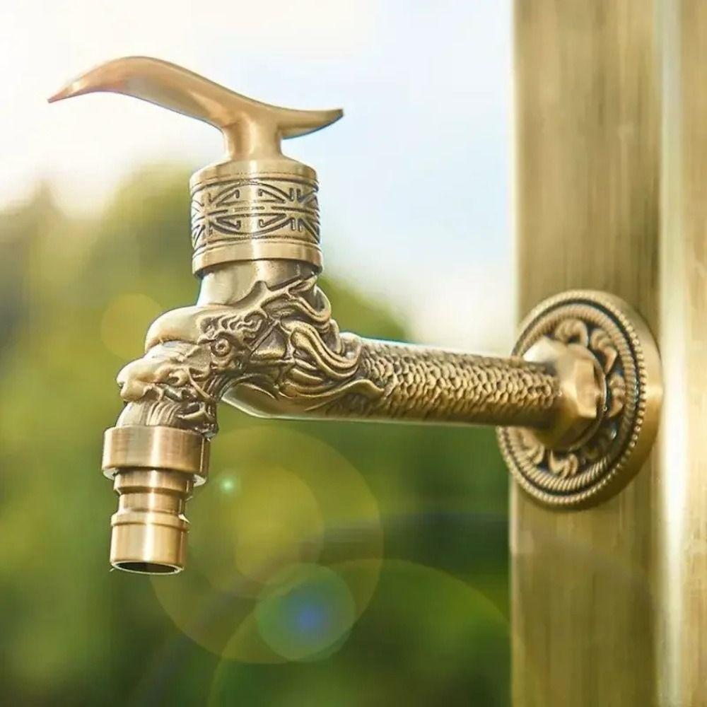 Freeze-Resistant Material Antique Faucet Dragon Head Design Dragon Spout Tap Mop Pool Application
